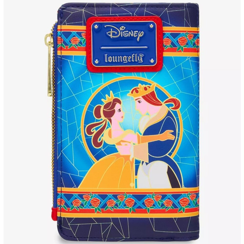 Loungefly Disney Beauty And The Beast Stained Glass Wallet Belle Prince New - Picture 2 of 4